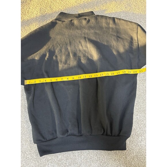 Vintage Rose Applique Sweatshirt M Black Mock Neck Floral Beaded 80s 90s - Picture 7 of 7